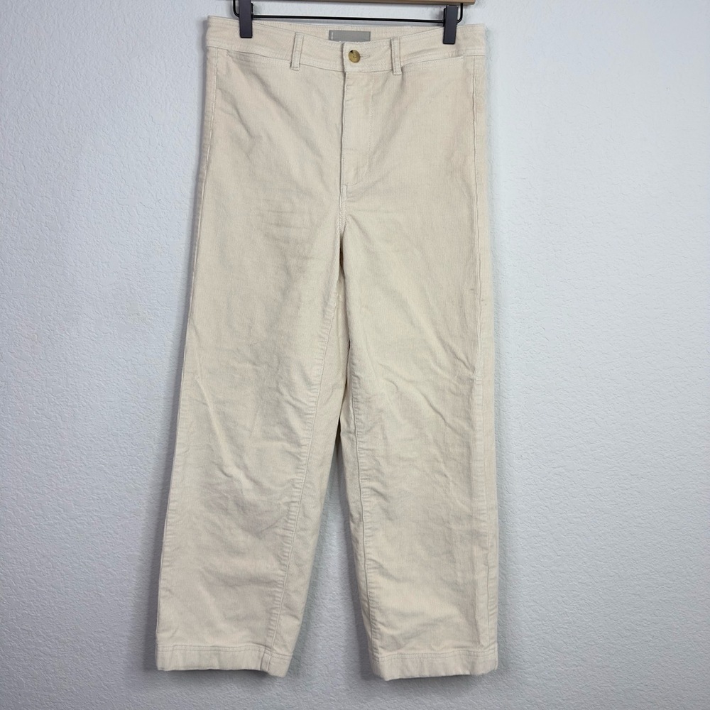 Everlane Pants Womens 8 Beige Corduroy Straight Wide Leg Classic Boho Minimalist